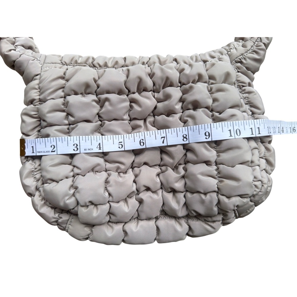 5/$25 Wild Fable Quilted Mini Shoulder Bag Women Small Tan Ruched Puffer EUC • - Picture 7 of 8